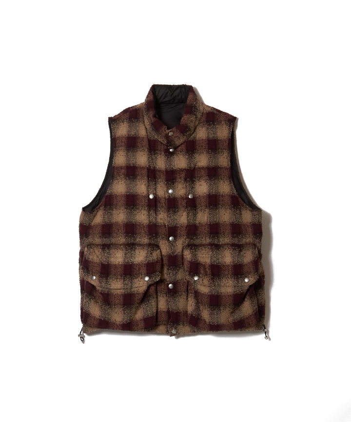 PLAID PUFFER REVERSIVLE VEST