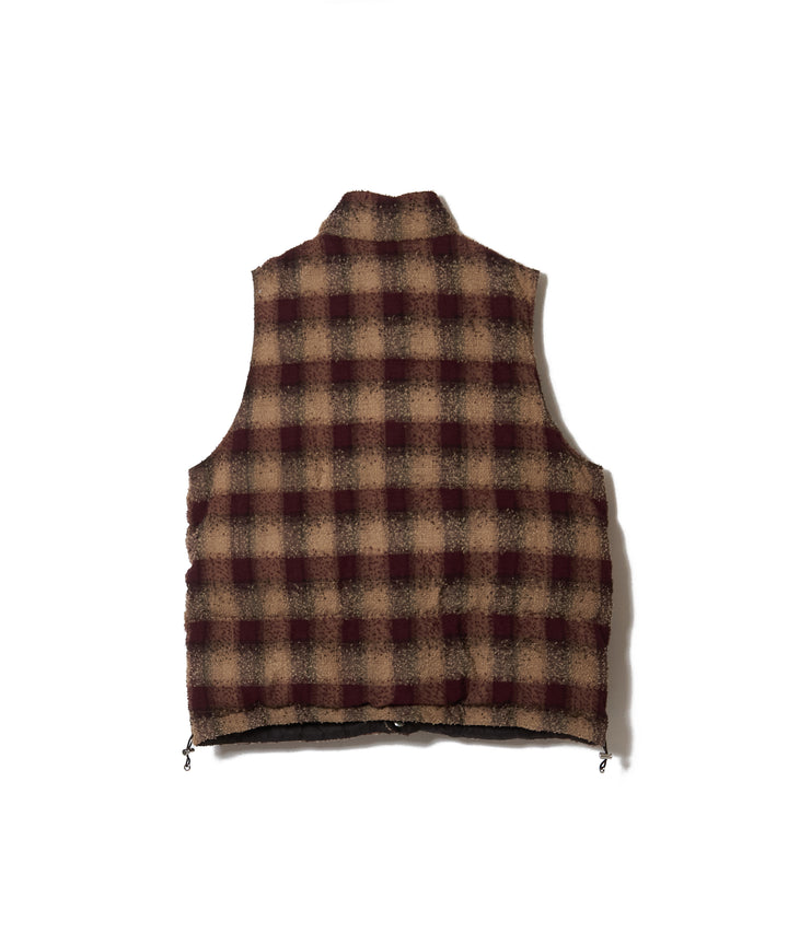 PLAID PUFFER REVERSIVLE VEST