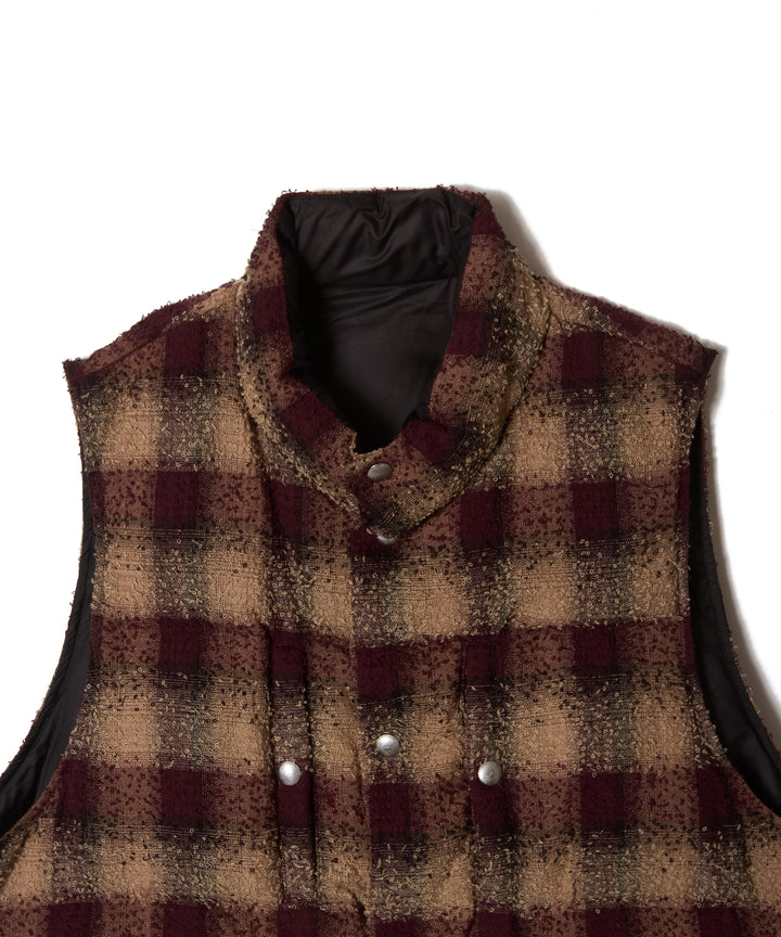 PLAID PUFFER REVERSIVLE VEST