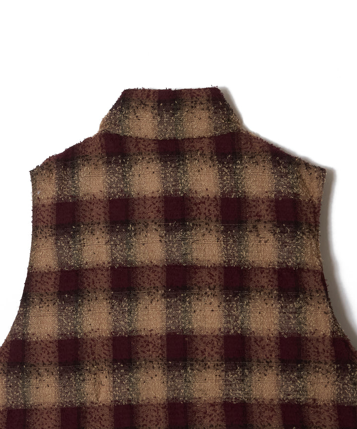 PLAID PUFFER REVERSIVLE VEST
