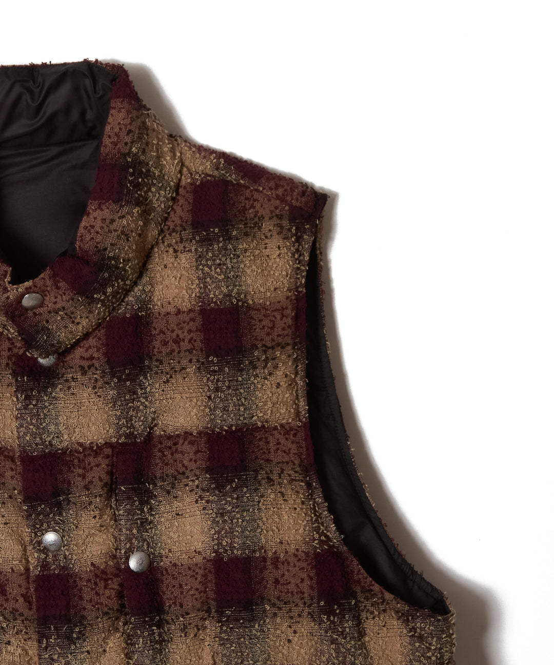 PLAID PUFFER REVERSIVLE VEST