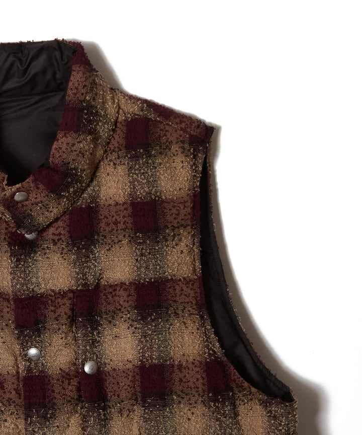 PLAID PUFFER REVERSIVLE VEST