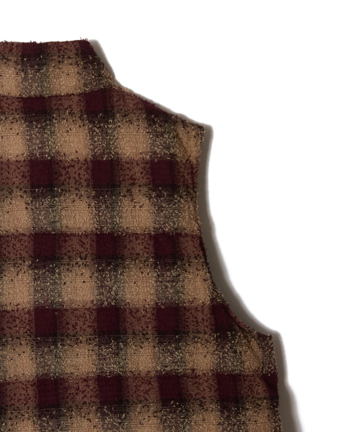 PLAID PUFFER REVERSIVLE VEST