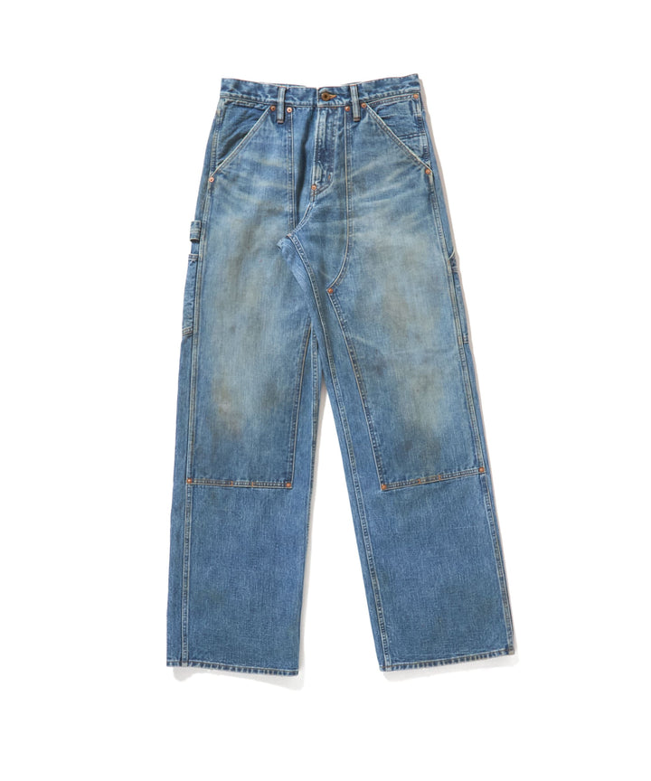 FADED MODERN DENIM PANTS DOUBLE KNEE