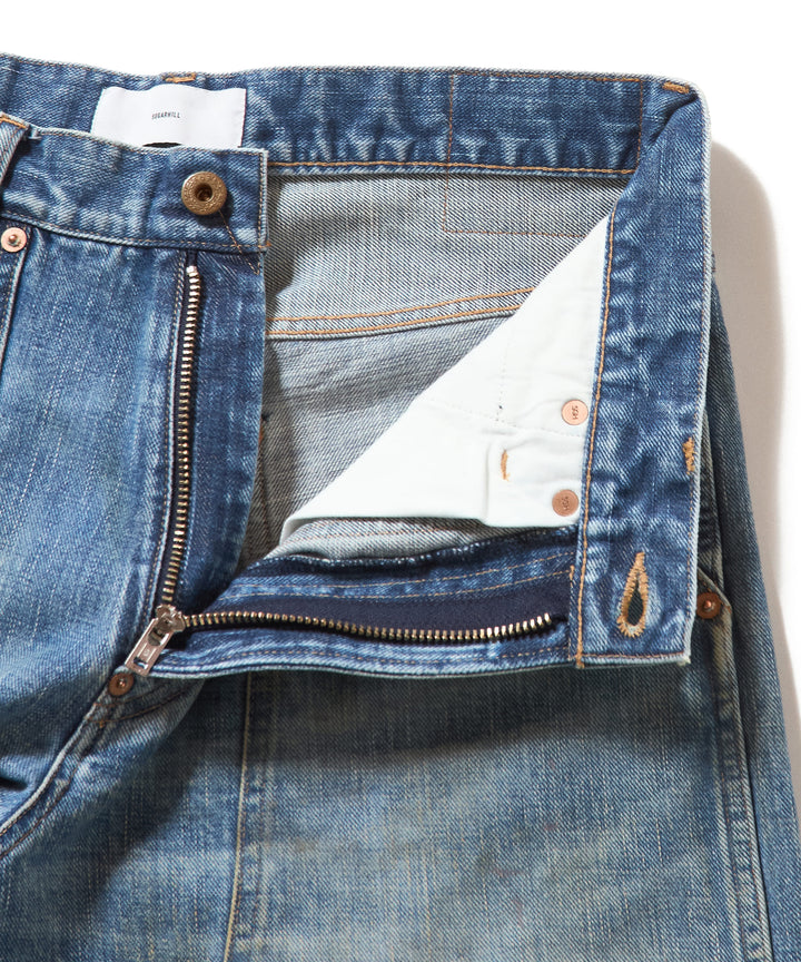 FADED MODERN DENIM PANTS DOUBLE KNEE