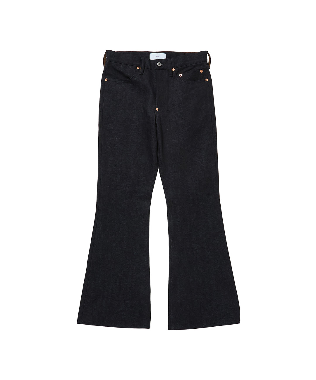 TWISTED HEATHER DENIM PANTS FLARED CUT