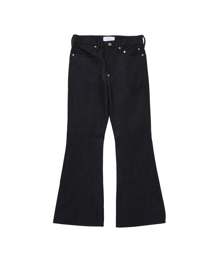 TWISTED HEATHER DENIM PANTS FLARED CUT