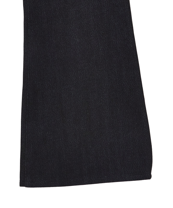 TWISTED HEATHER DENIM PANTS FLARED CUT