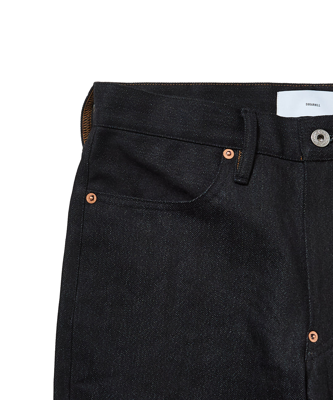 TWISTED HEATHER DENIM PANTS FLARED CUT