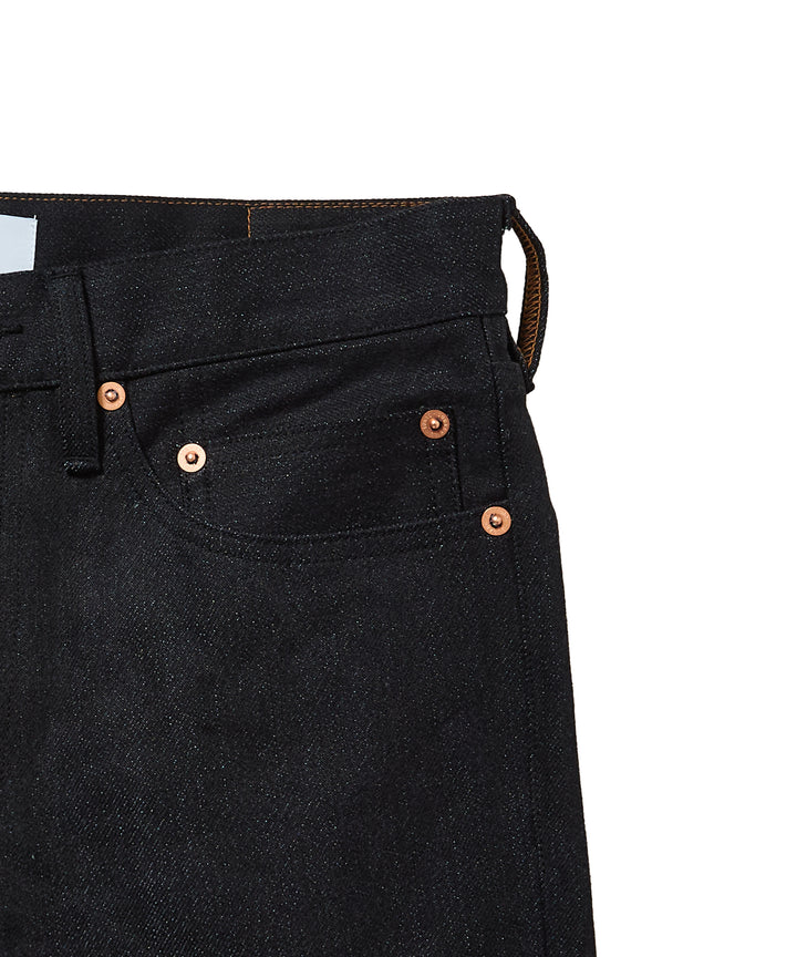 TWISTED HEATHER DENIM PANTS FLARED CUT