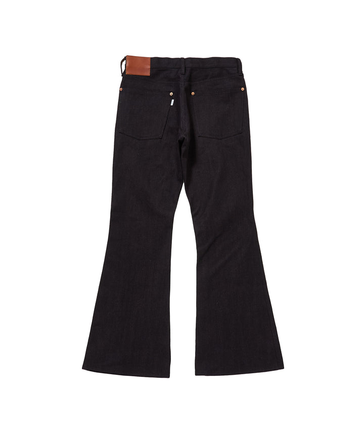 TWISTED HEATHER DENIM PANTS FLARED CUT