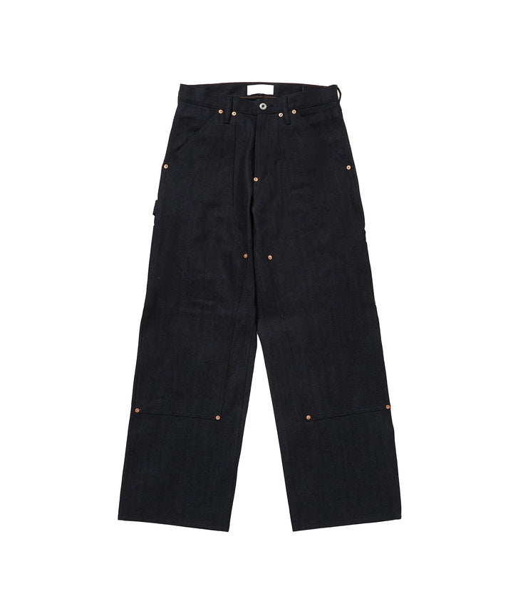 TWISTED HEATHER DENIM PANTS DOUBLE KNEE