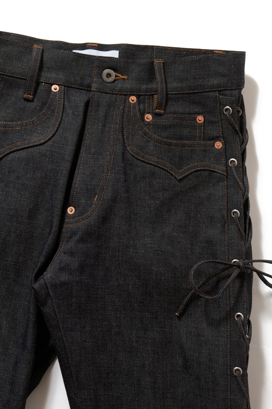 RIGID BIKER DENIM PANTS