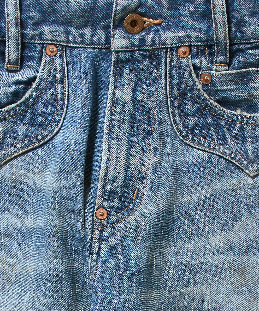 FADED BIKER DENIM PANTS