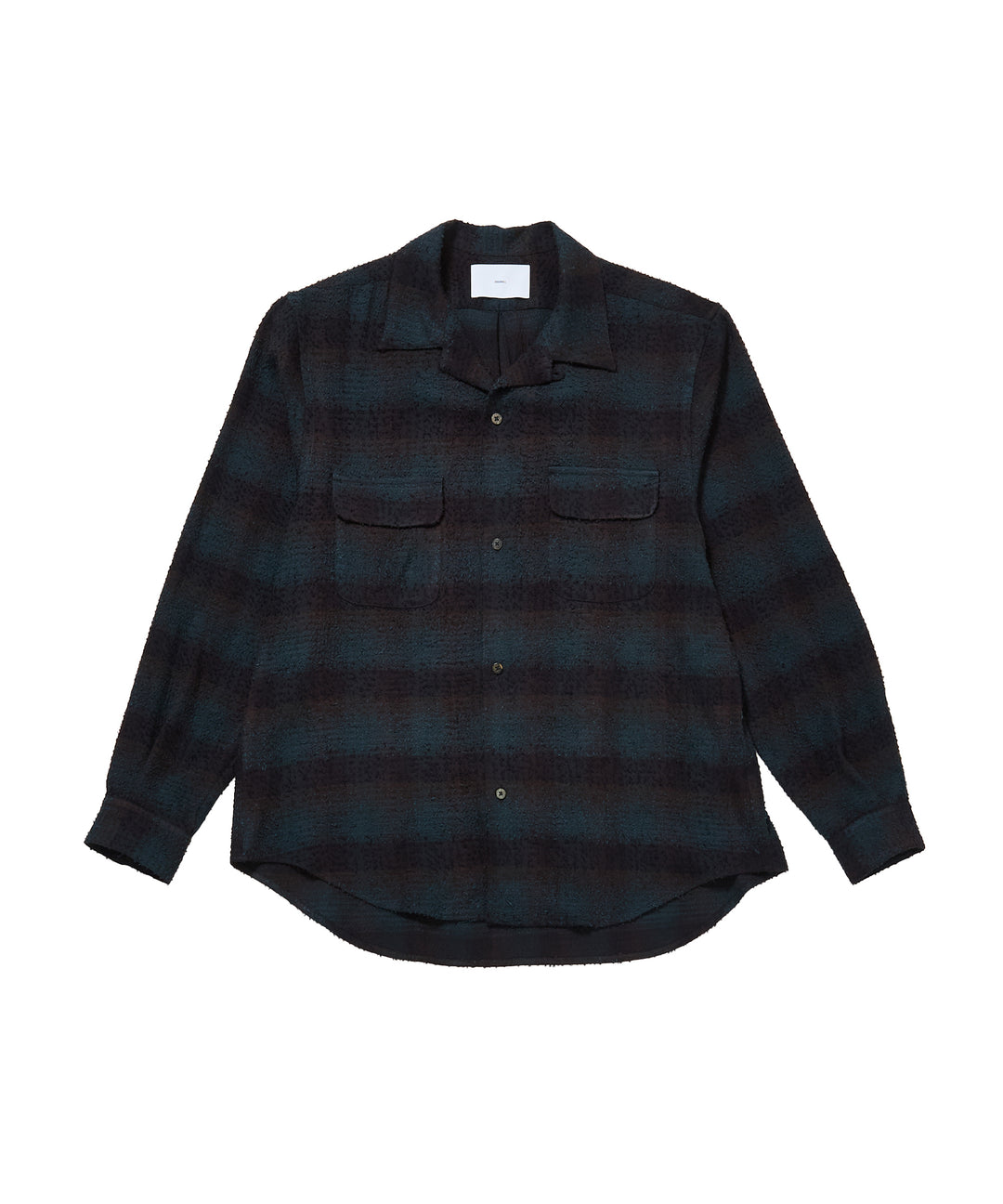 HAIRLY PLAID OPEN COLLAR SHIRT