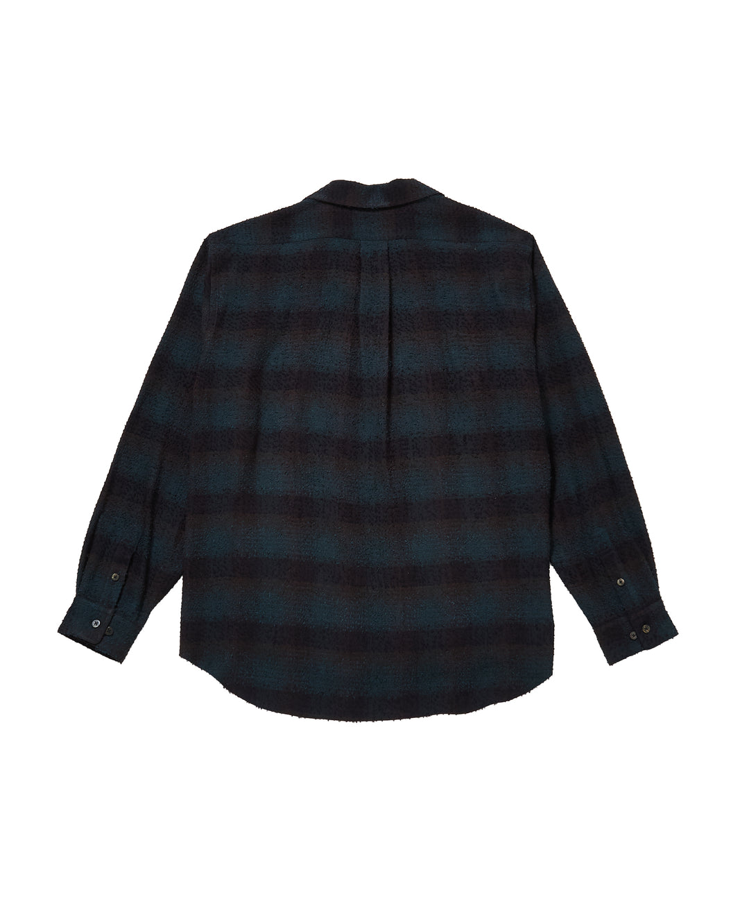 HAIRLY PLAID OPEN COLLAR SHIRT