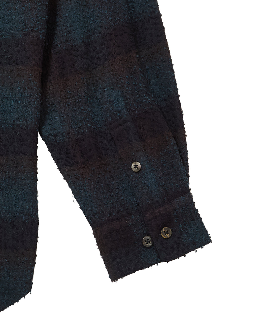 HAIRLY PLAID OPEN COLLAR SHIRT