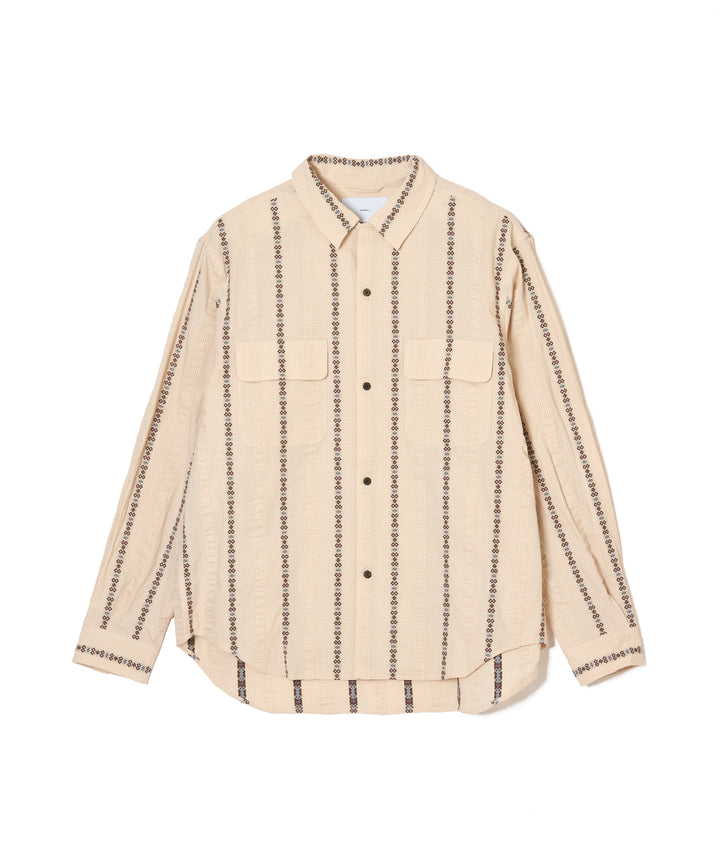 DOBBY OPEN COLLAR SHIRT