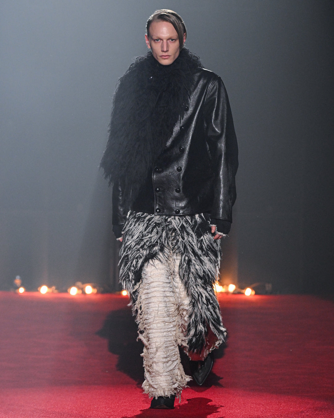 SHRINK LEATHER DOUBLE BLOUSON