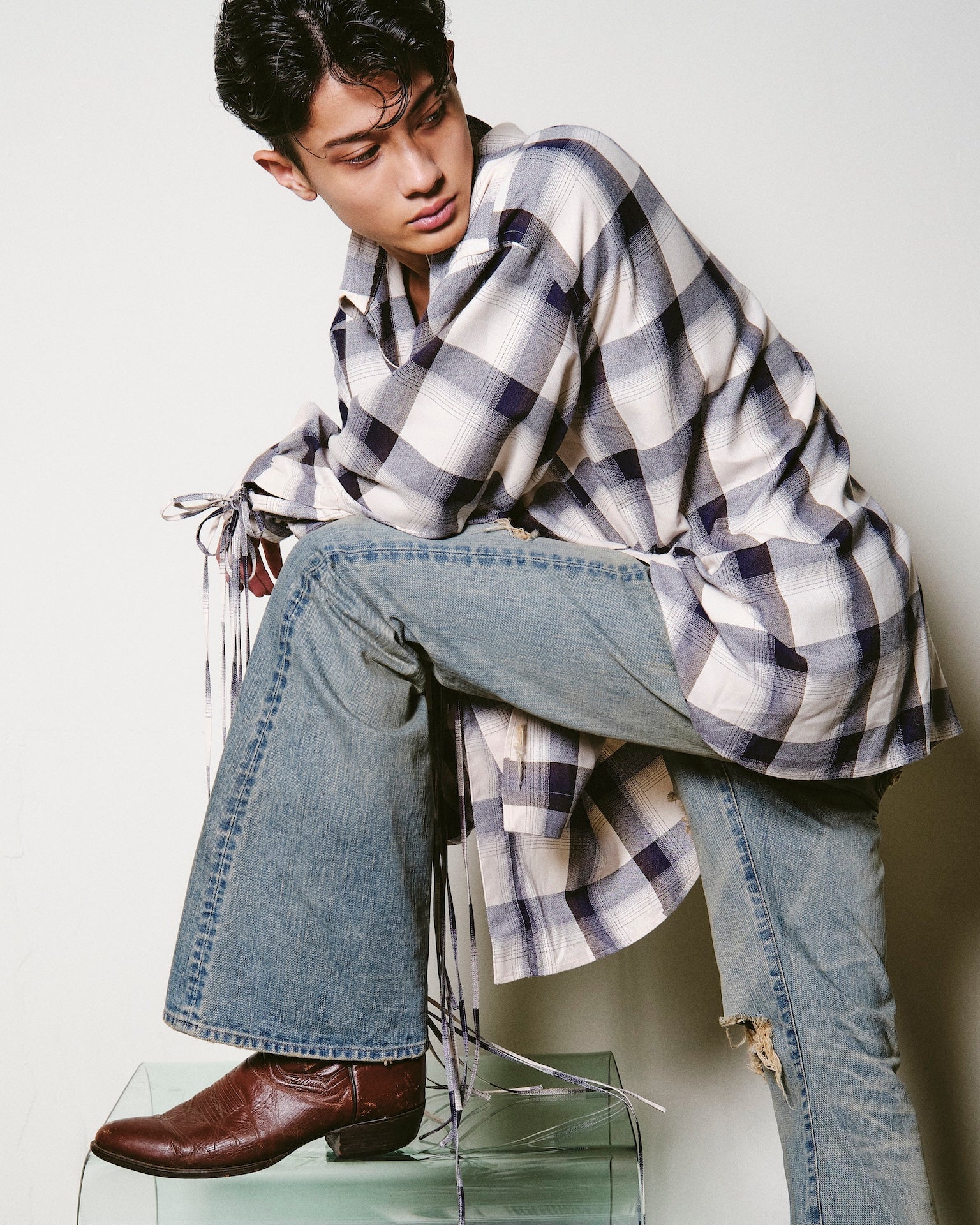 DAMAGED MODERN DENIM PANTS FLARED CUT – SUGARHILL TOKYO