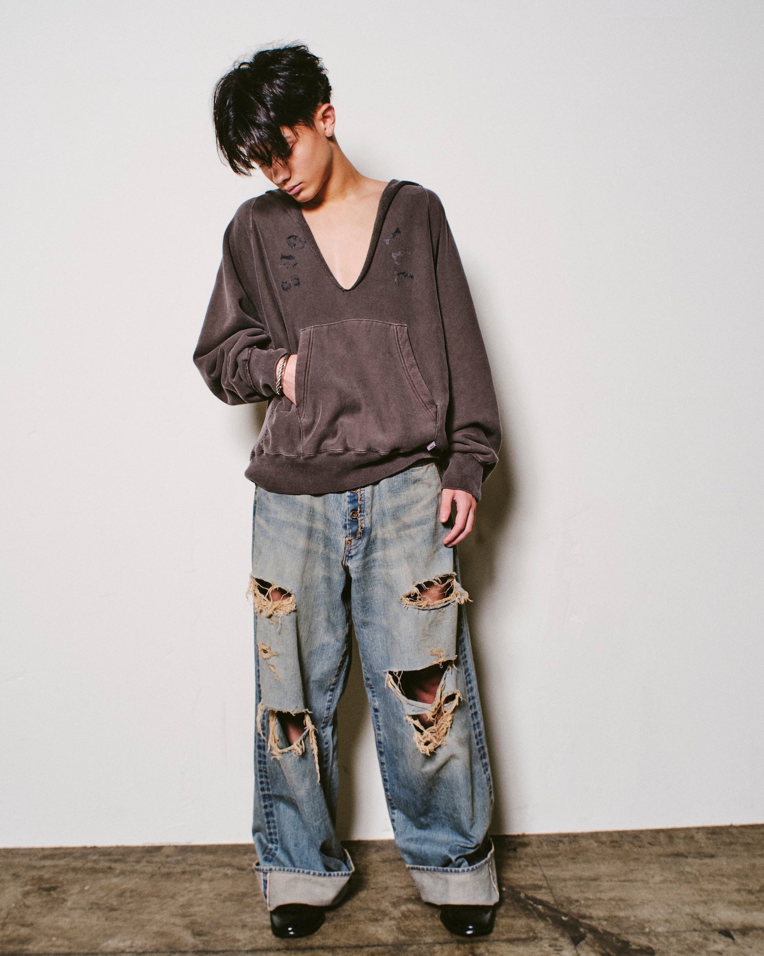 DAMAGED MODERN DENIM PANTS WIDE CUT – SUGARHILL TOKYO
