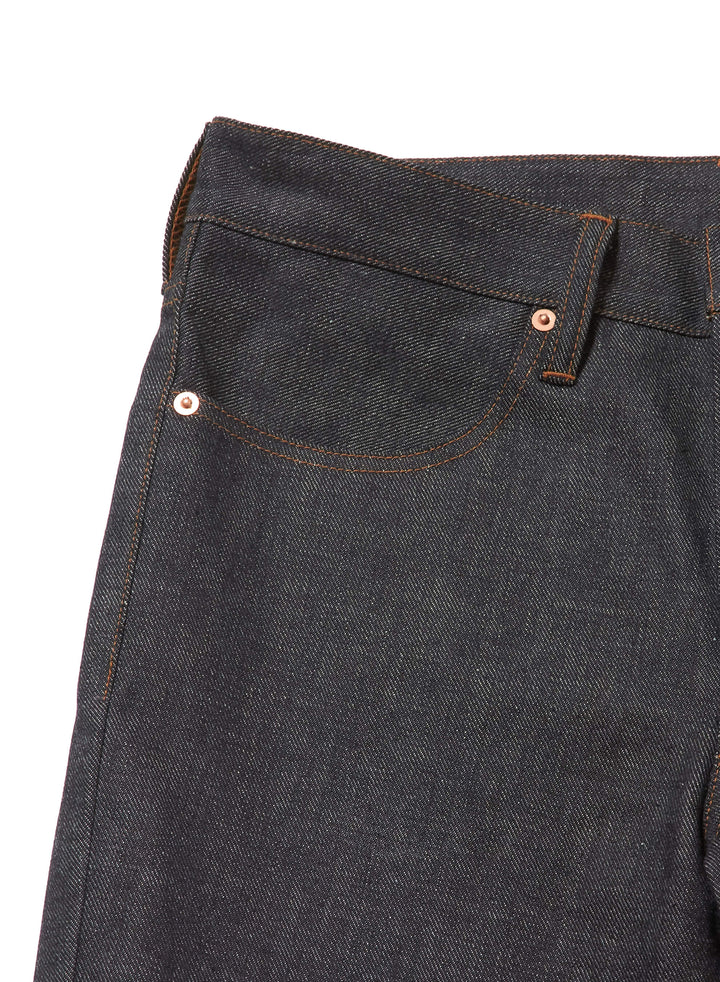 MODERN DENIM TROUSERS FLARED CUT