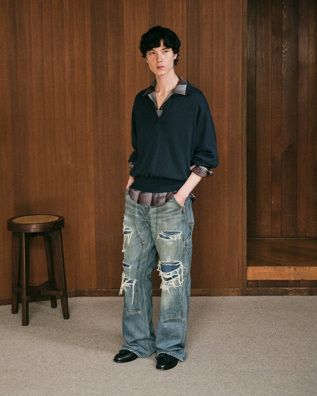 WOOL KNIT POLO