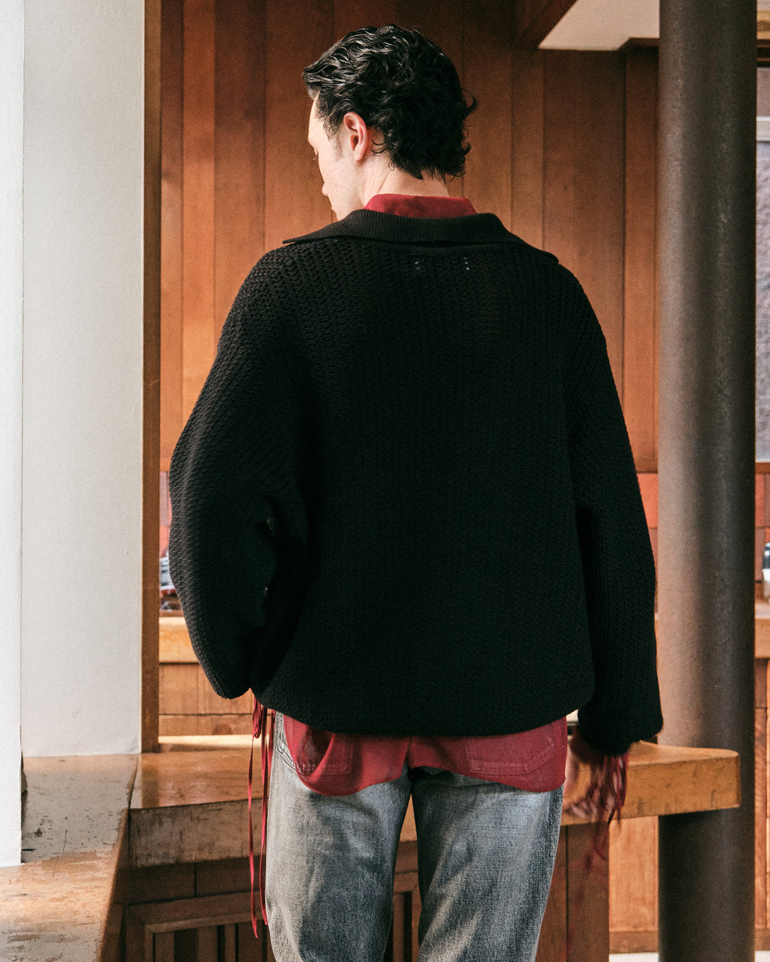 STRING KNIT PULLOVER