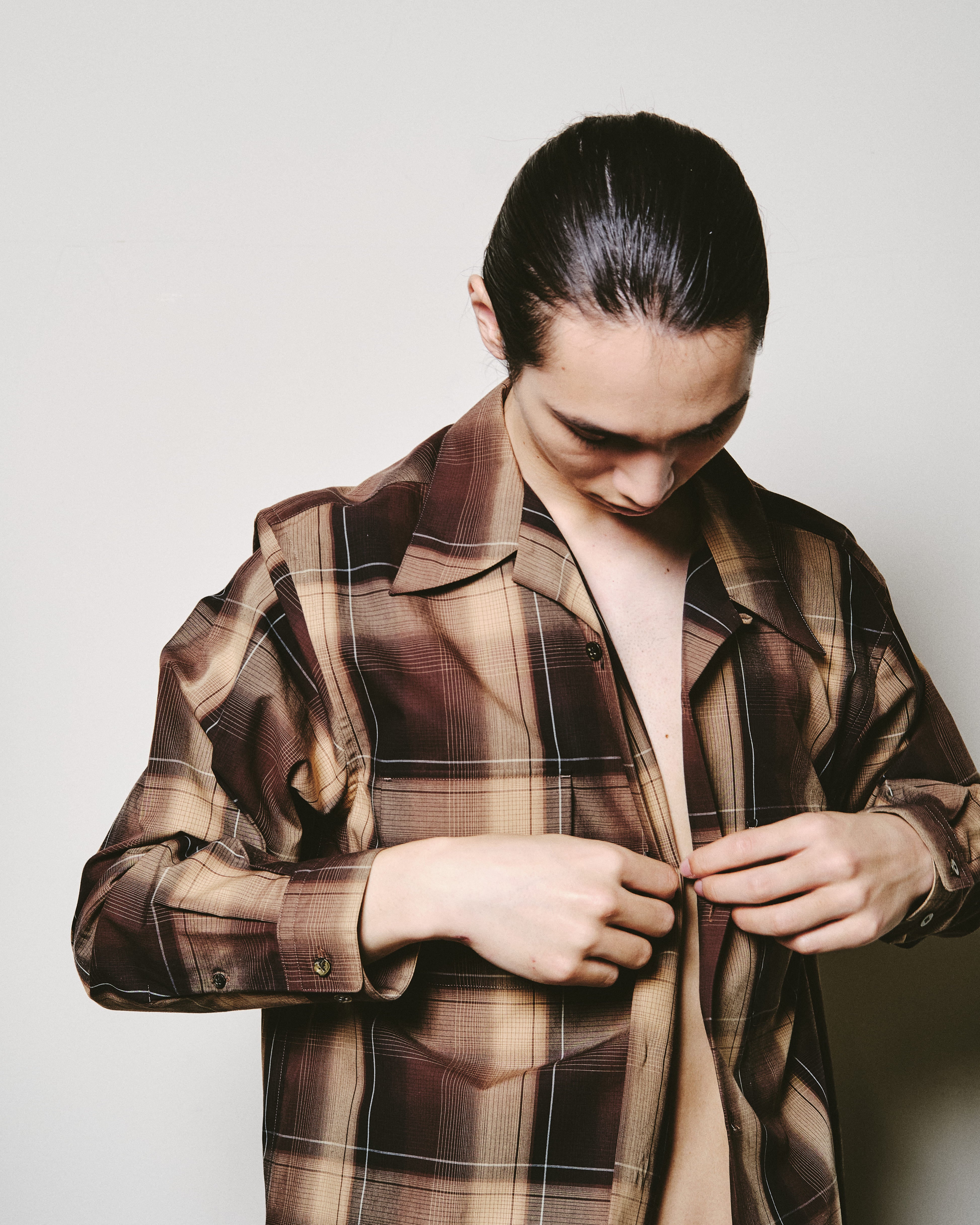 トップス SUGARHILL OMBRE PLAID PANEL POCKET OMBRE PLAID PANEL POCKET BLOUSE – SUGARHILL TOKYO