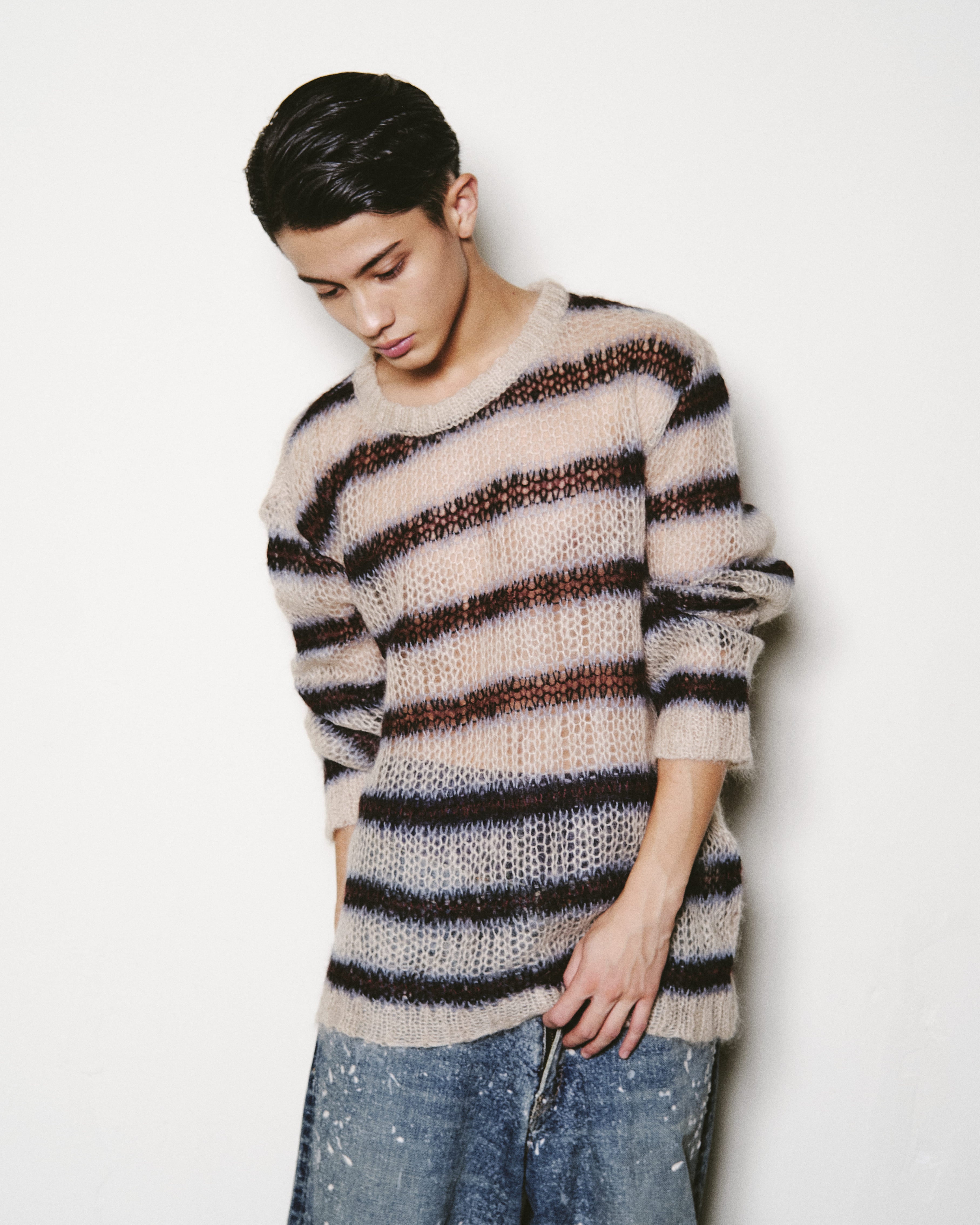 MOHAIR STRIPE PULLOVER – SUGARHILL TOKYO