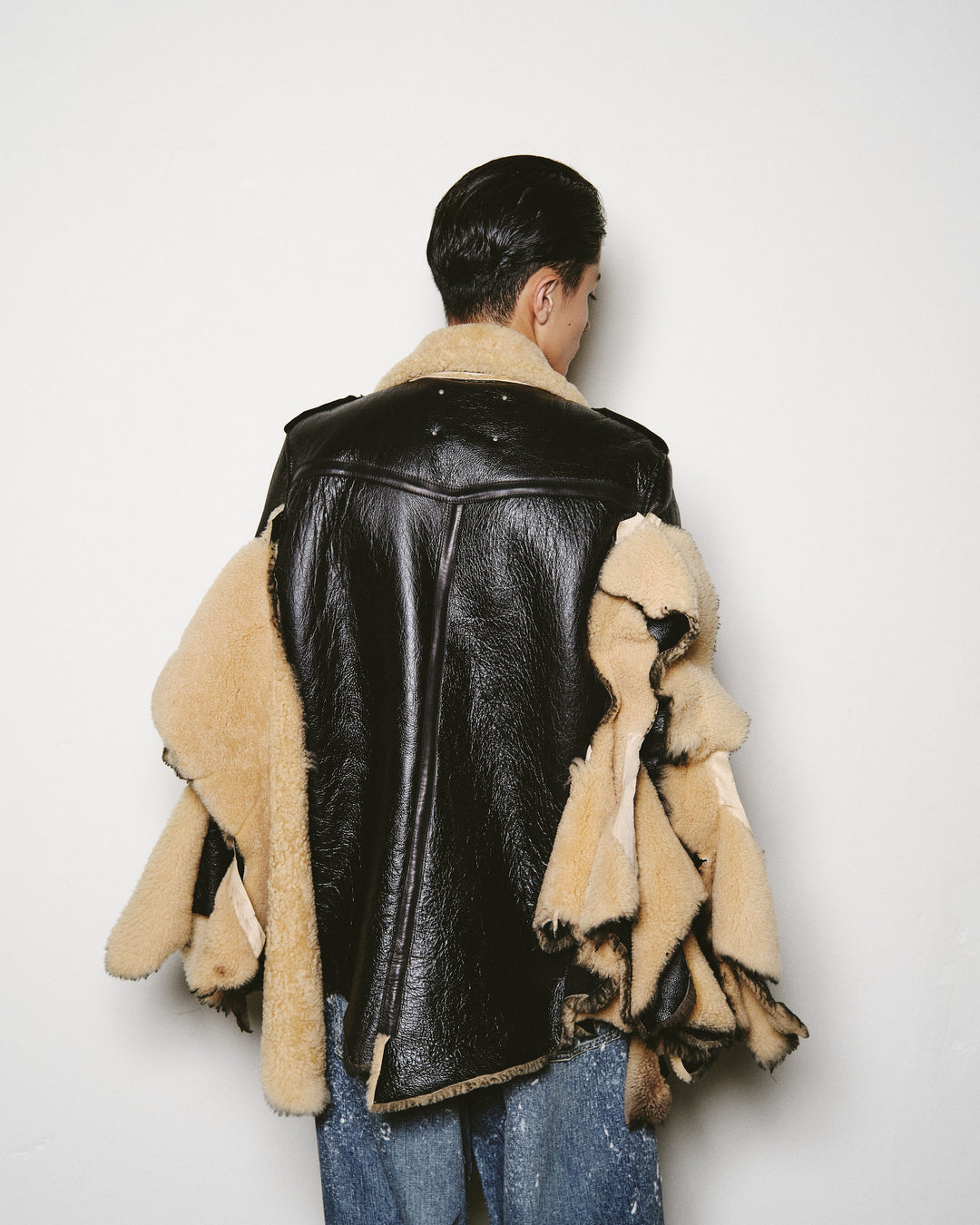 SHEARLING LEATHER BIKER'S JACKET