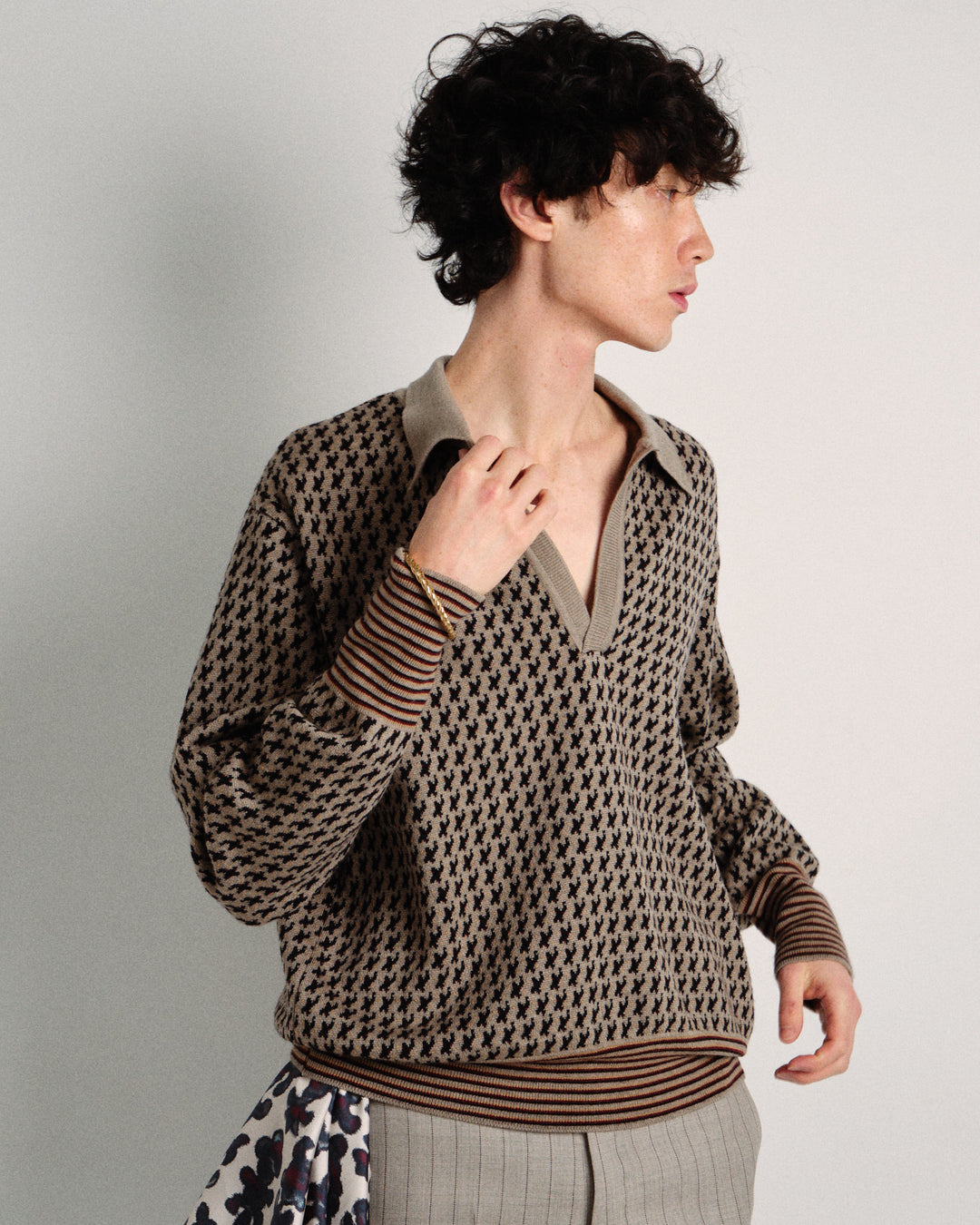 JACQUARD KNIT POLO