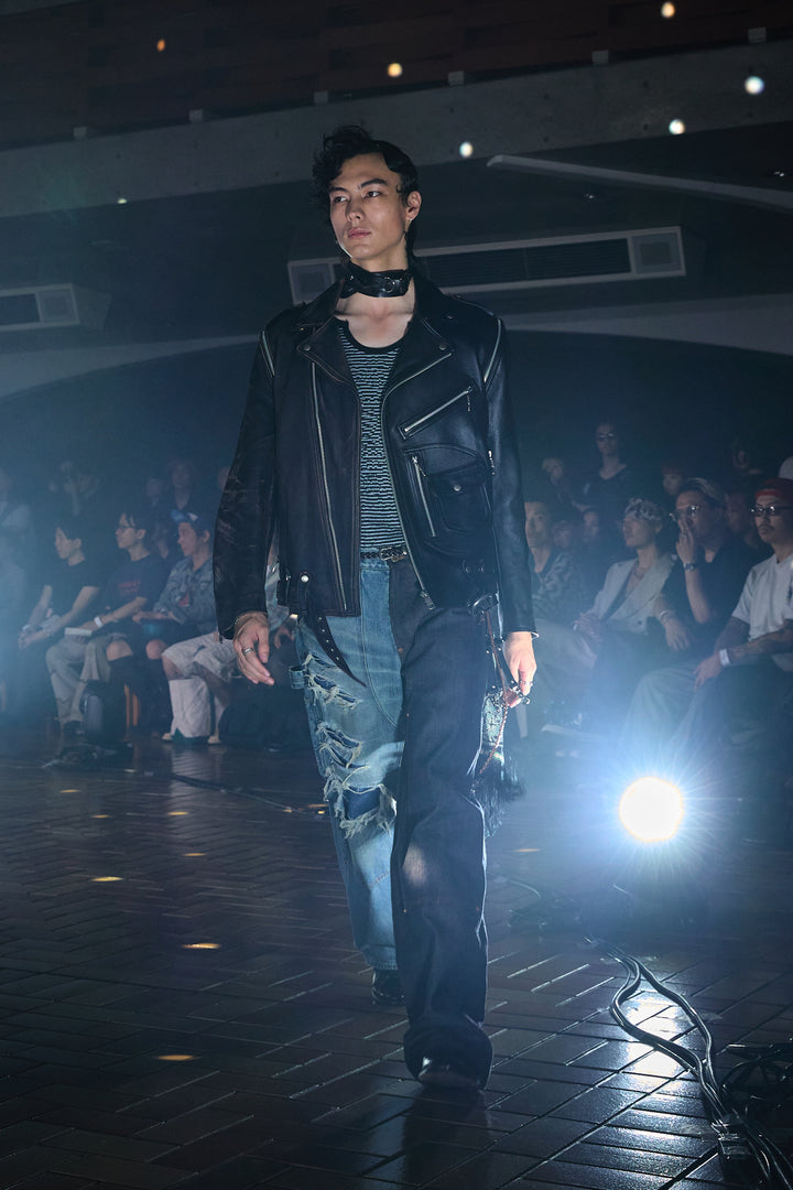 HALF AGED MODERN DENIM DOUBLE KNEE CUT