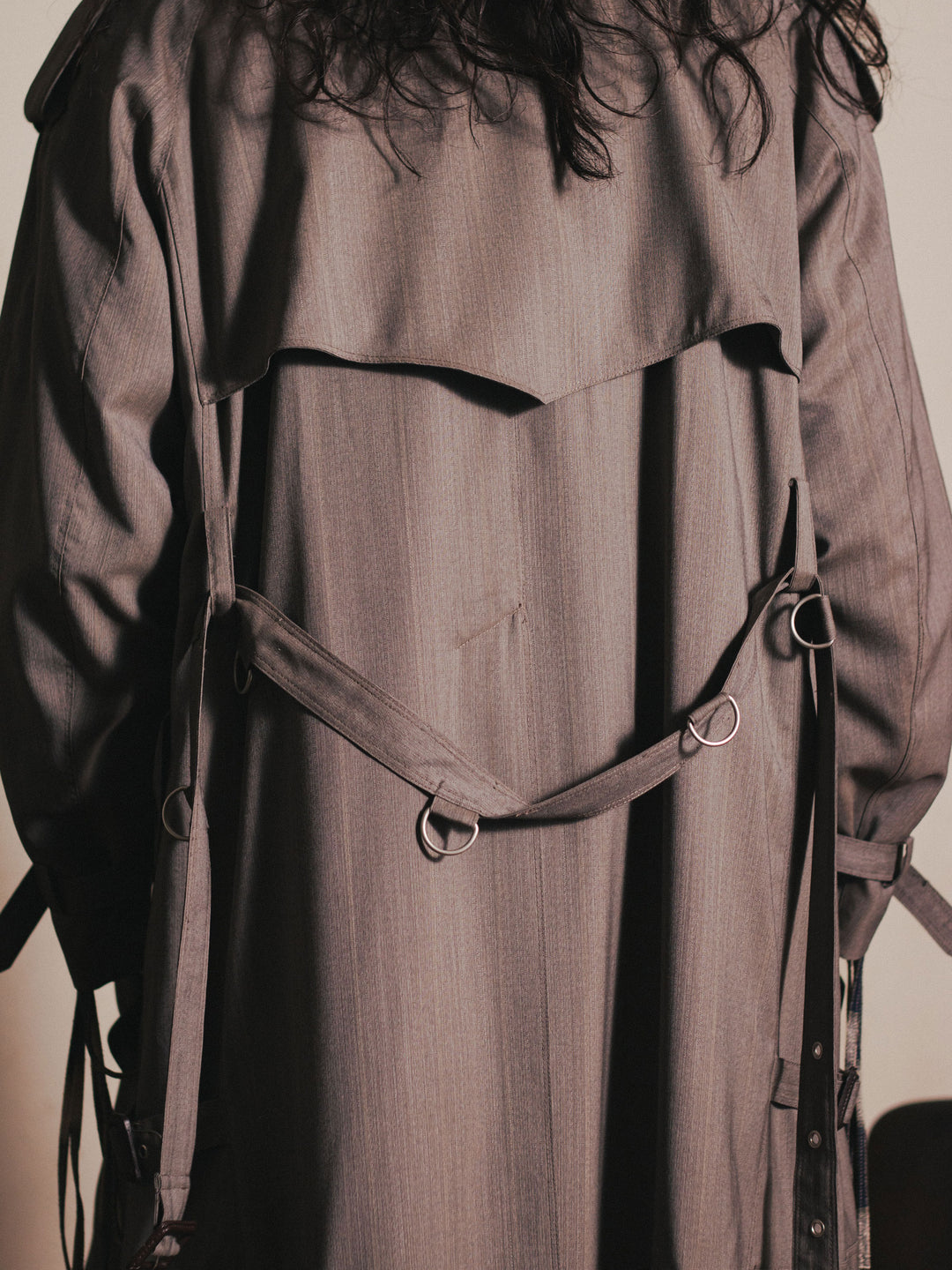 MULTI POCKET HEATHER TRENCH COAT