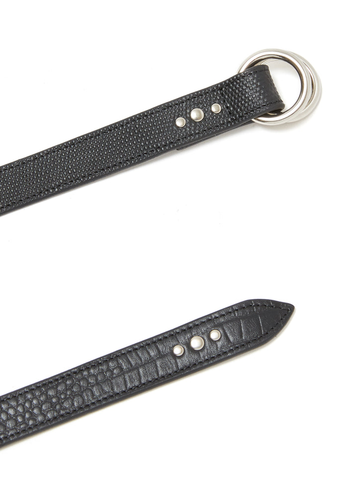 MULTI LEATHER BELT LIZARD BLACK