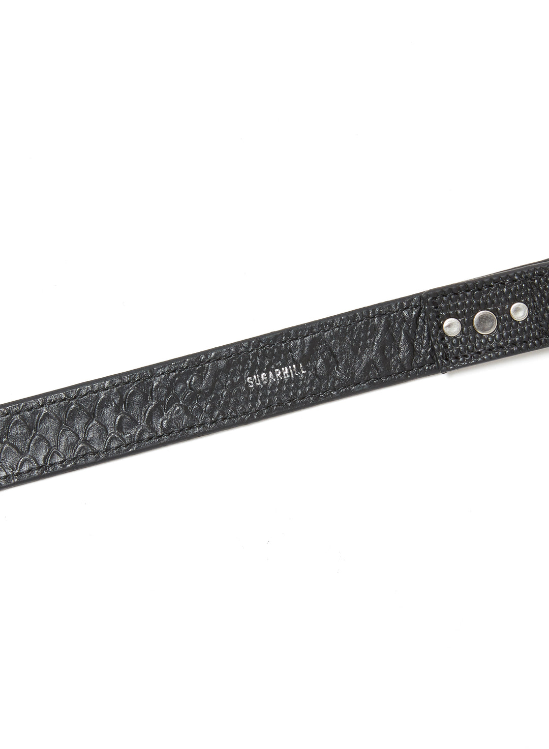 MULTI LEATHER BELT LIZARD BLACK