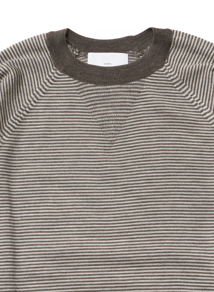 HIGH GAUGE STRIPE WOOL SWEATER