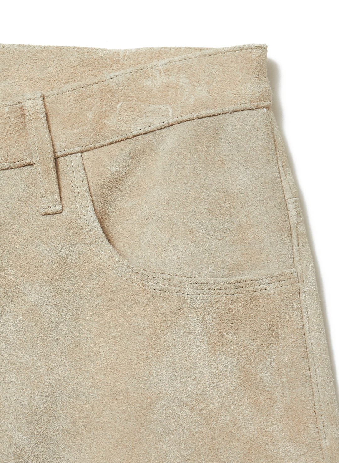 SUEDE LEATHER DENIM PANTS