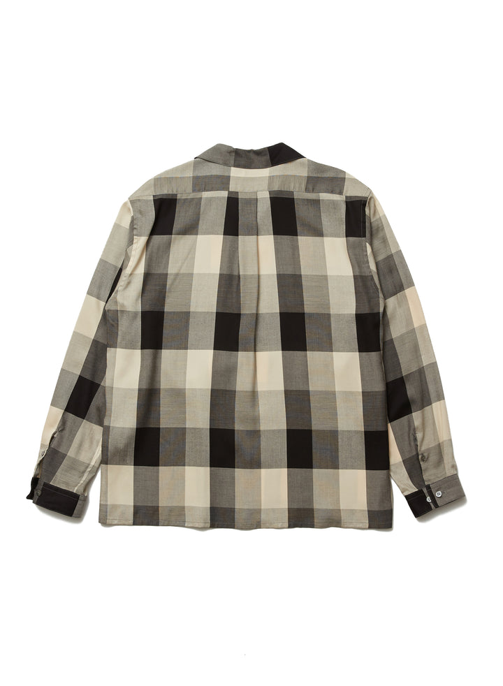 BLOCK CHECK OPEN-COLLAR SHIRT