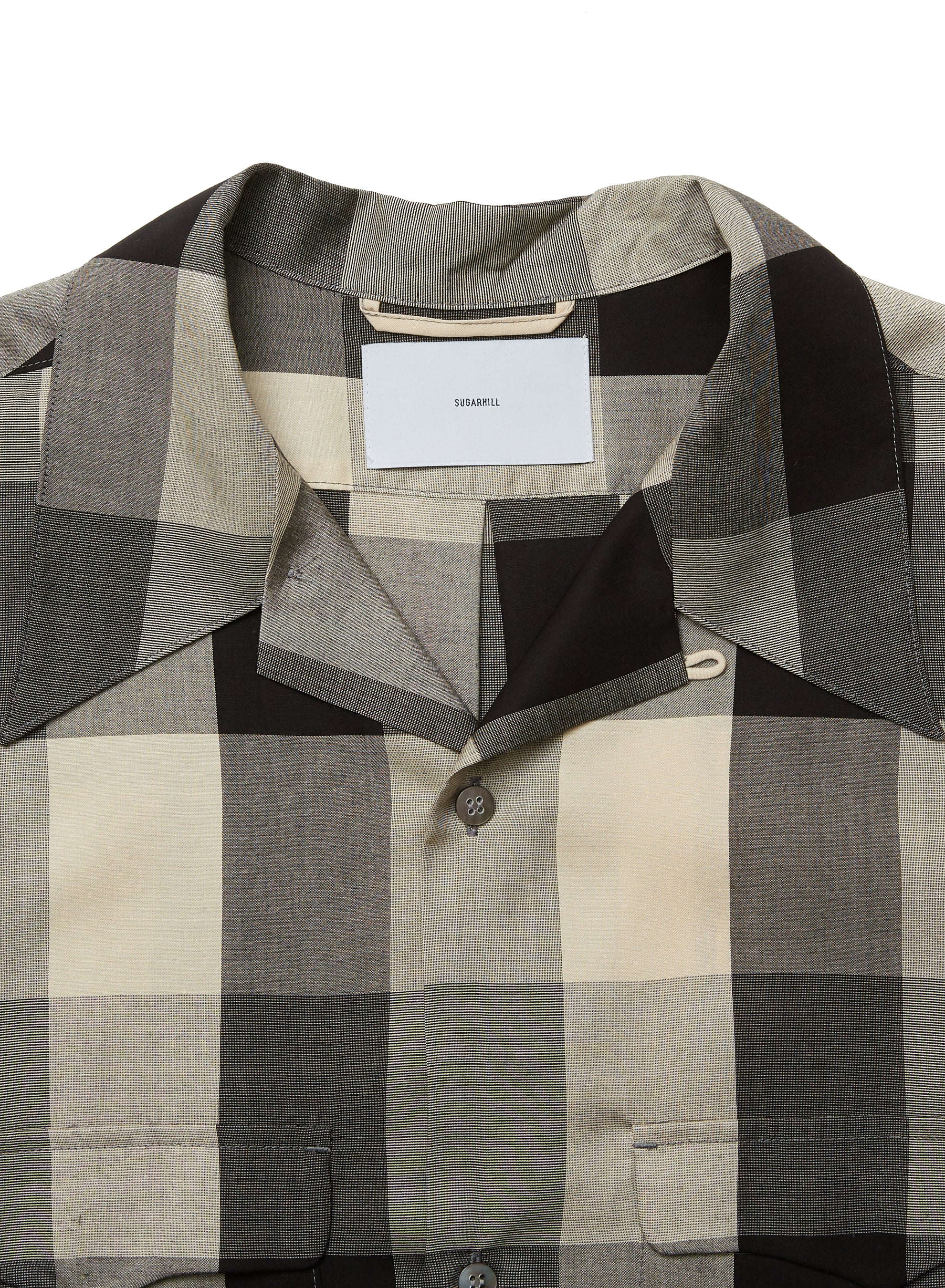 BLOCK CHECK OPEN-COLLAR SHIRT