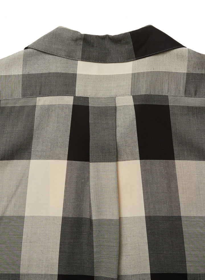 BLOCK CHECK OPEN-COLLAR SHIRT