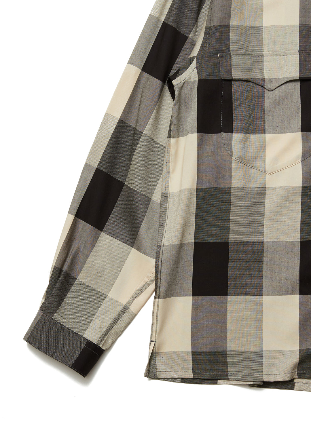 BLOCK CHECK OPEN-COLLAR SHIRT