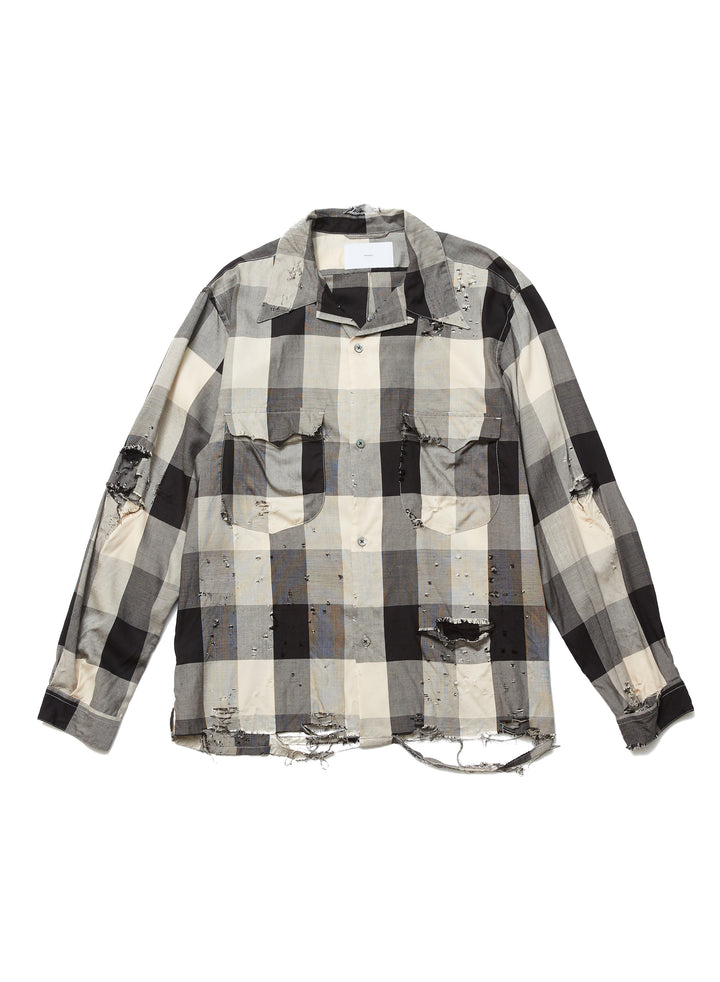 BLOCK CHECK CRASHED SHIRT