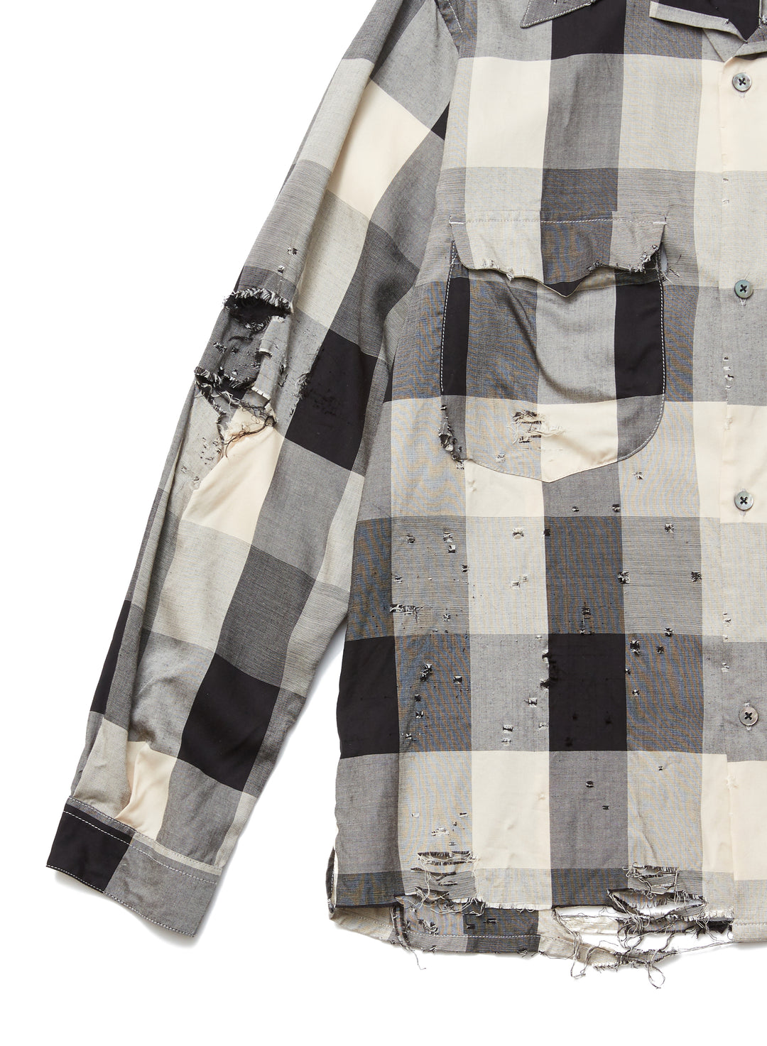 BLOCK CHECK CRASHED SHIRT