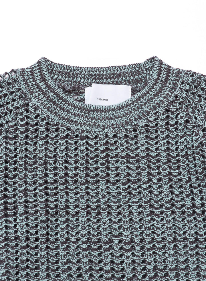 COTTON OPEN-WORK KNIT SWEATER