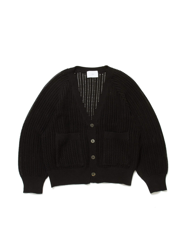 COTTON OPEN-WORK KNIT CARDIGAN