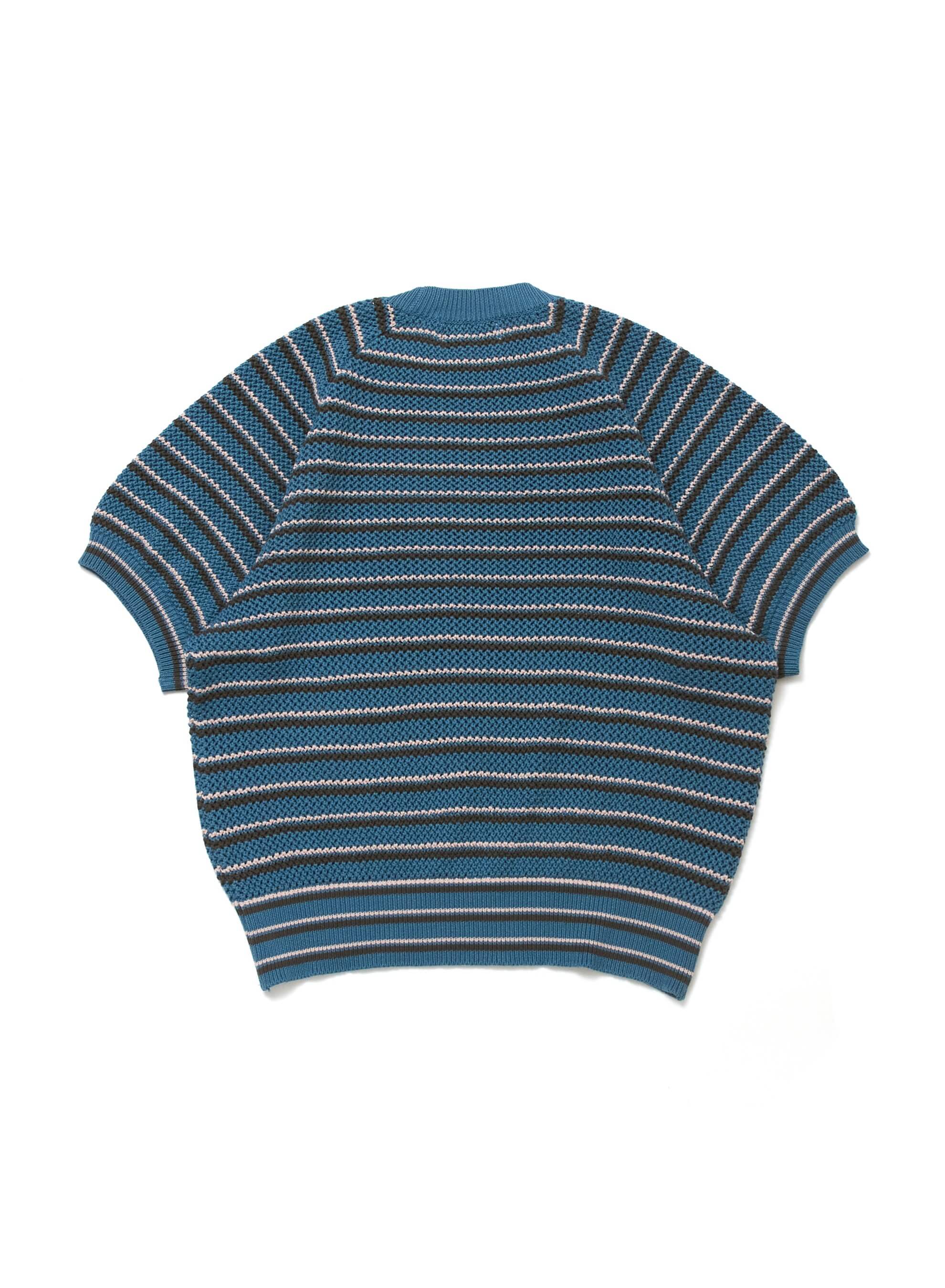 美品 シュガーヒル マルチストライプコットンニットTシャツ 1 ブルー 日本製 MULTI STRIPE COTTON KNIT TEE – SUGARHILL TOKYO
