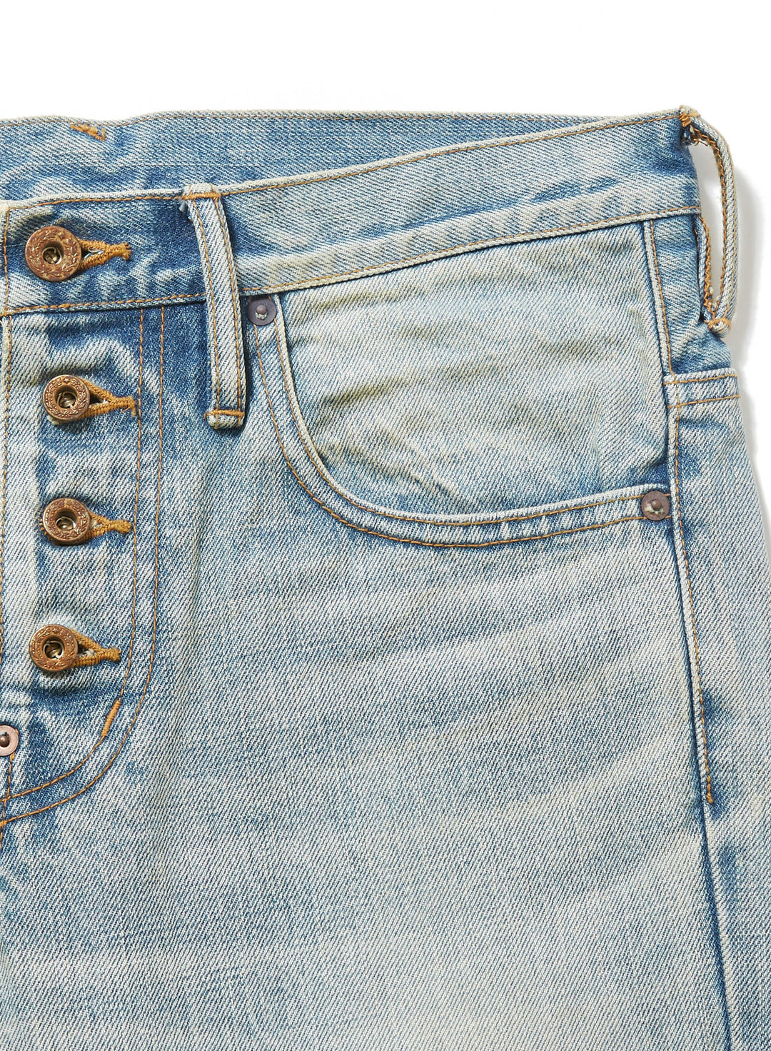 FADED BELL BOTTOM DENIM PANTS