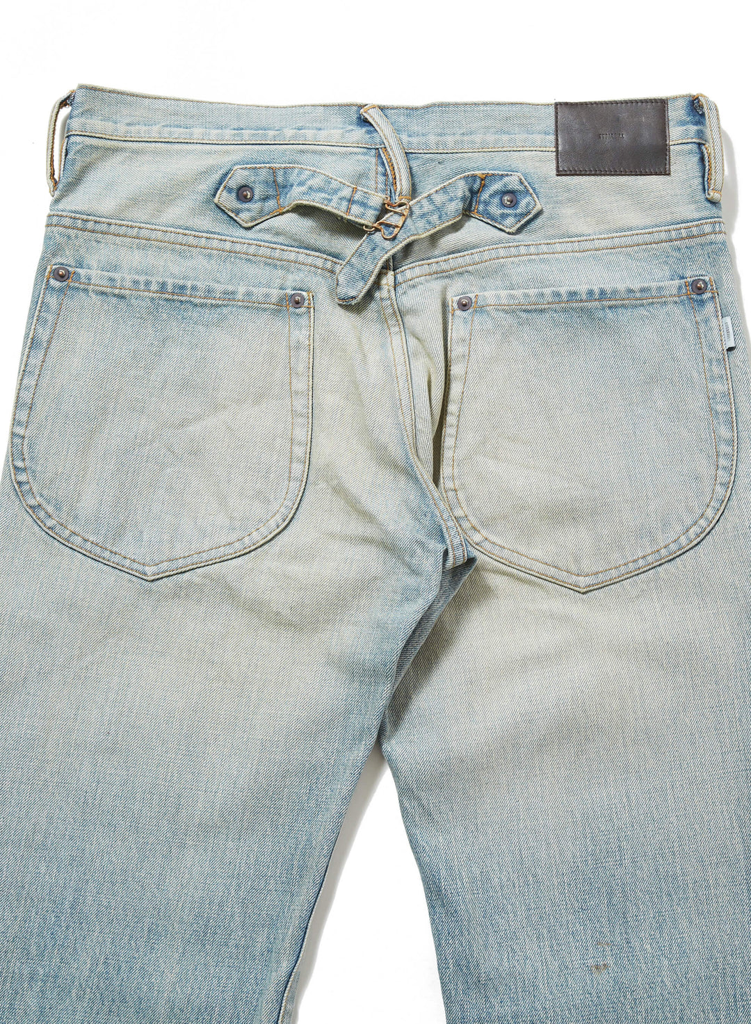 FADED BELL BOTTOM DENIM PANTS