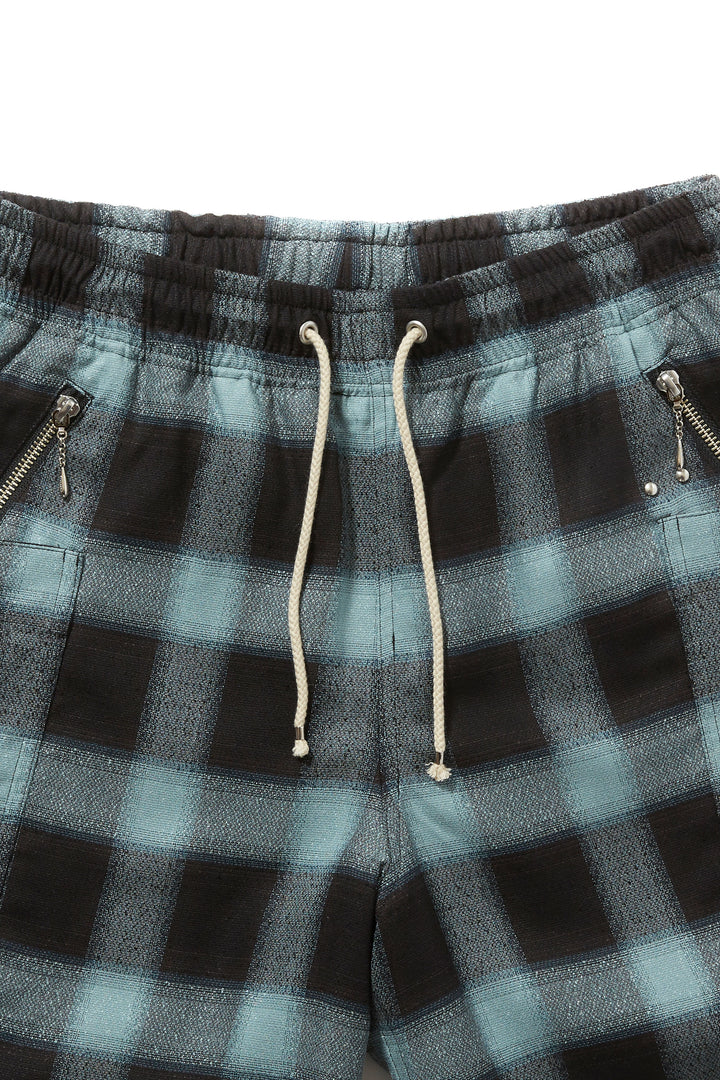 OMBRE PLAID ZIP-UP SHORT TROUSERS